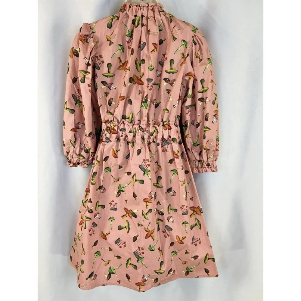NWT Never A Wallflower Pink Mushroom Elastic Collar Dress $326 - Picture 6 of 12